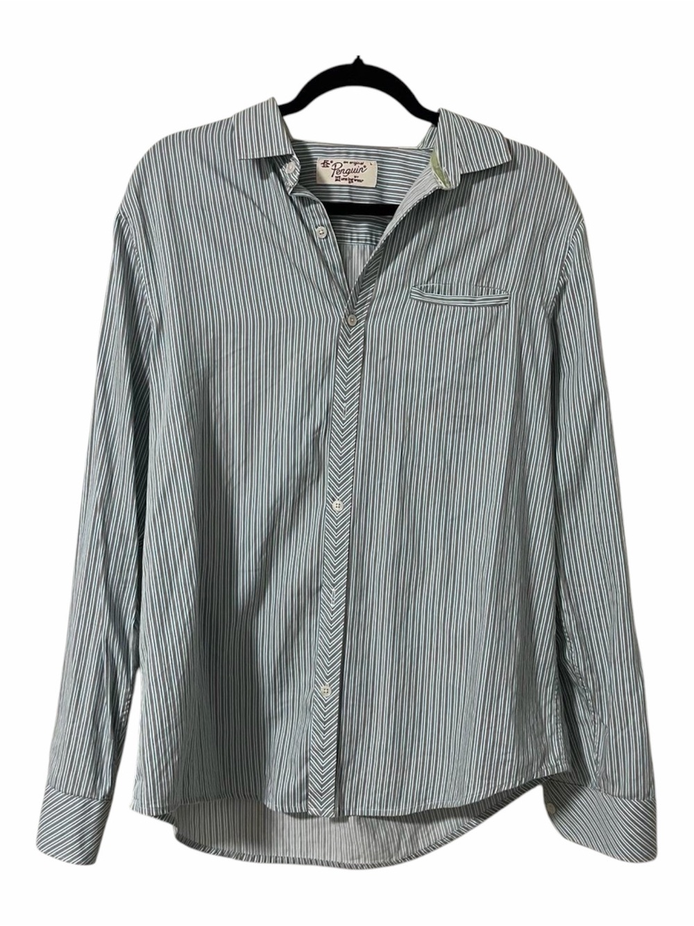 Penguin Original Men’s Dress Shirt Classic Pin Stripe Size Large Business Casual